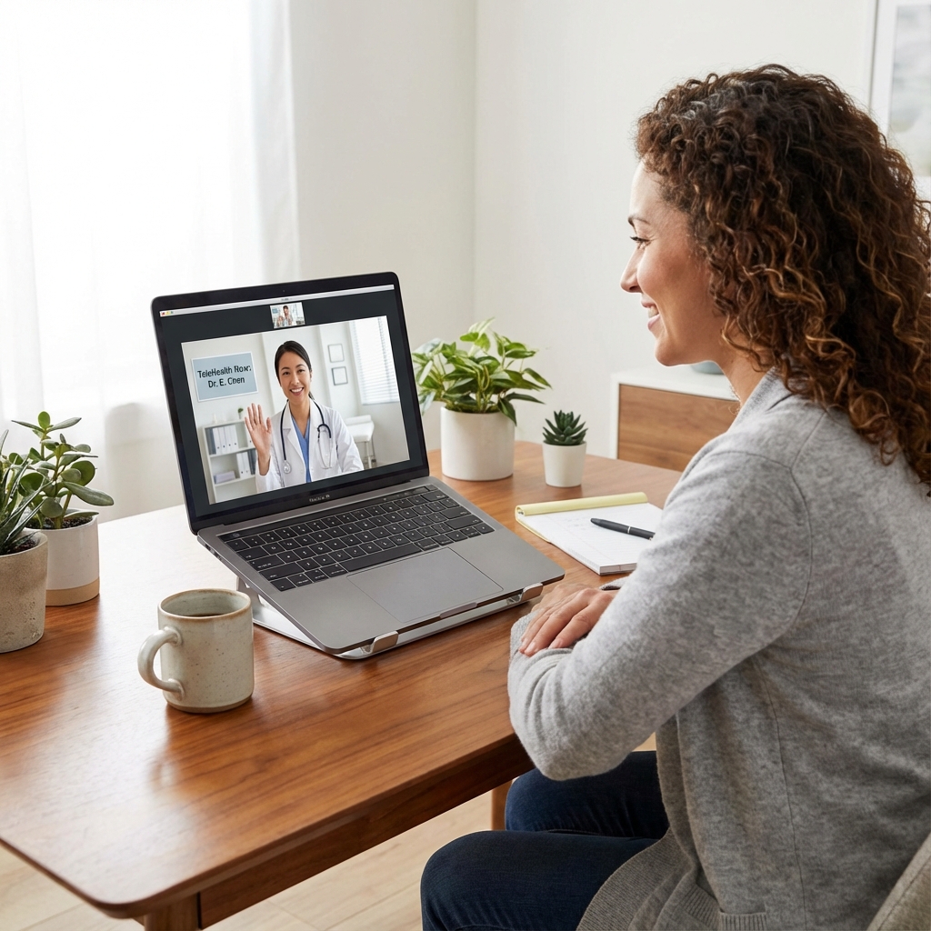 Médico realizando teleconsulta 1 para 1